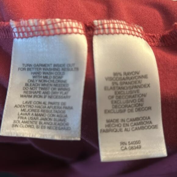 Ann Klein Women’s Pink Floral Short Sleeve Blouse L Work Office Casual Fairycore - Picture 9 of 9